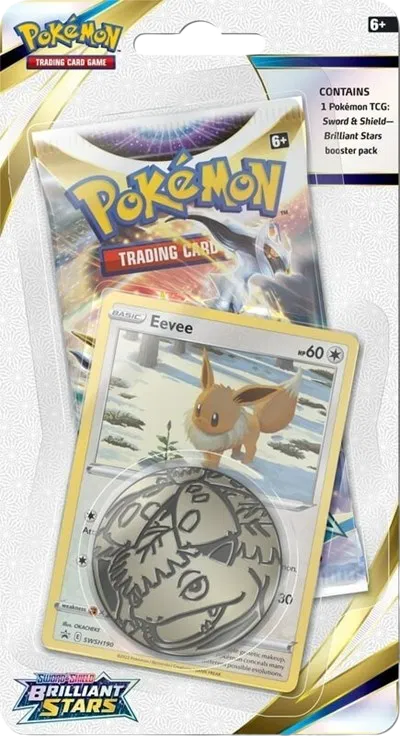 Pokémon TCG: Brilliant Stars Checklane Blister – Eevee Promo & Coin