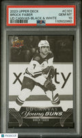 Brock Faber Black White Canvas PSA 10 RC Young Guns 2023-24 UD