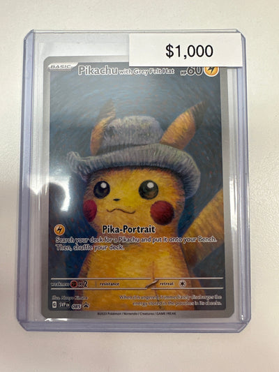 Pokemon Pikachu with Grey Felt Hat 085