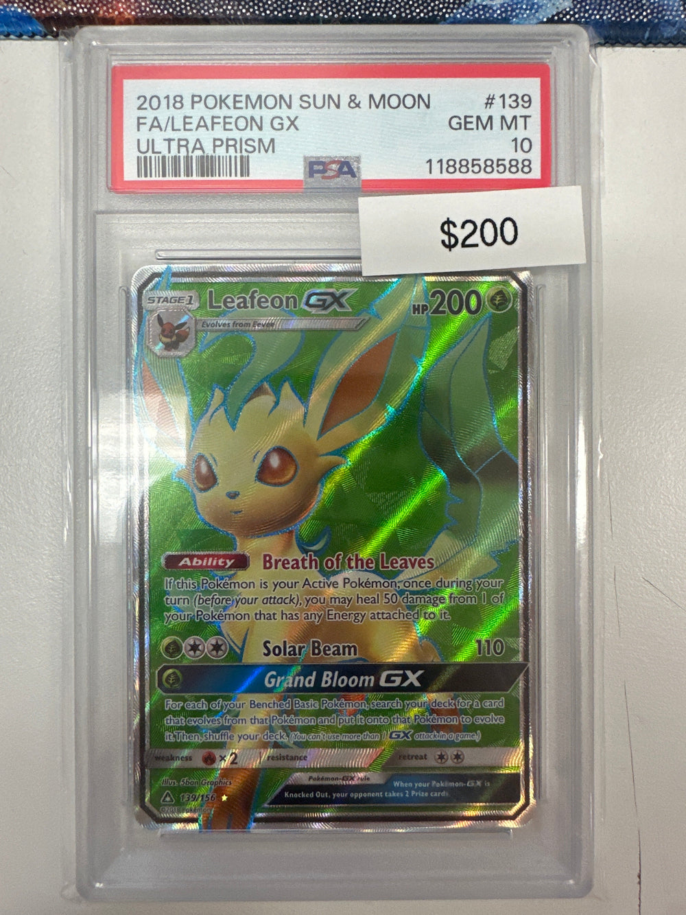 Pokemon Leafeon GX 139/156 PSA 10