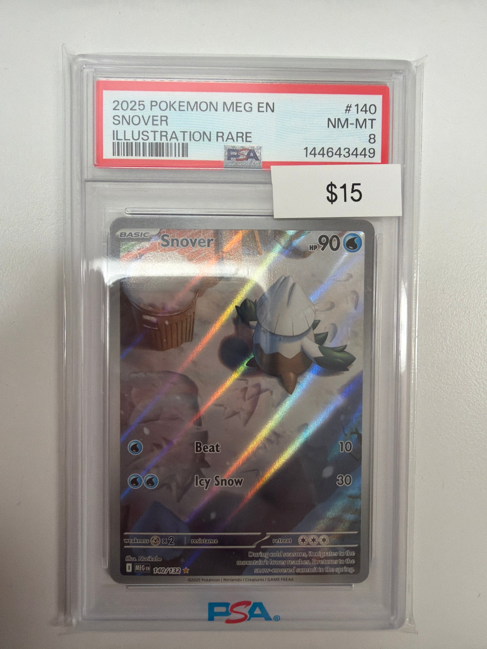 Pokemon Snover 140/132 PSA 8