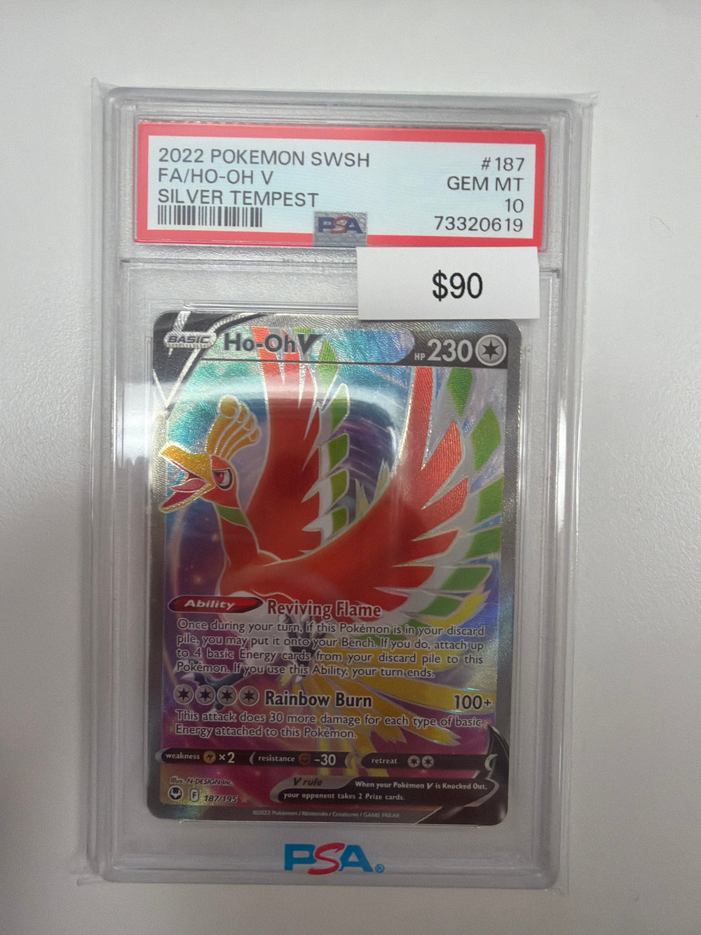 Pokemon Ho-Oh V 187/195 PSA 10
