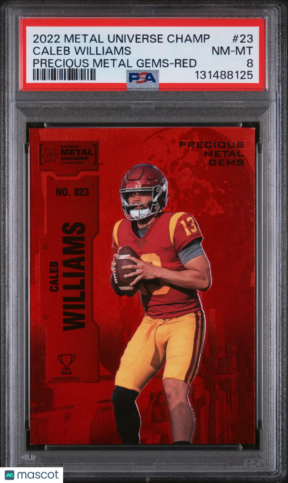 Caleb Williams RED PMG /100 PSA 8 RC 2022 Metal Universe Precious Gems
