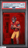 Caleb Williams RED PMG /100 PSA 8 RC 2022 Metal Universe Precious Gems