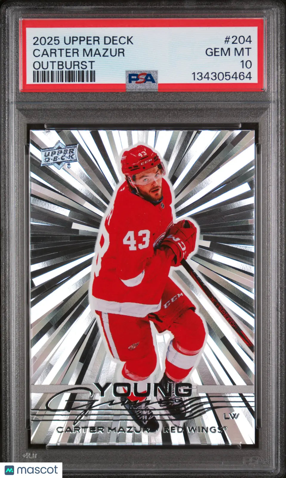 Carter Mazur Outburst RC Rookie PSA 10 2025-26 UD Upper Deck