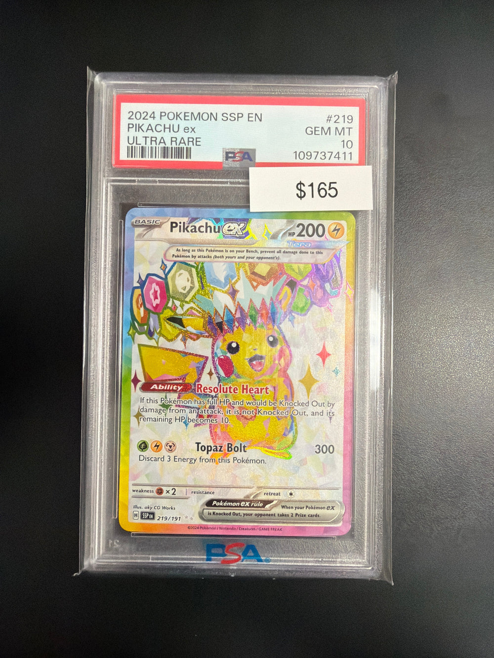 Pokemon Surging Sparks Pikachu EX #219 PSA 10