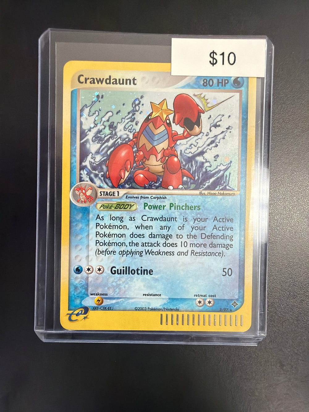 Pokemon Crawdaunt 3/97 Holo NM