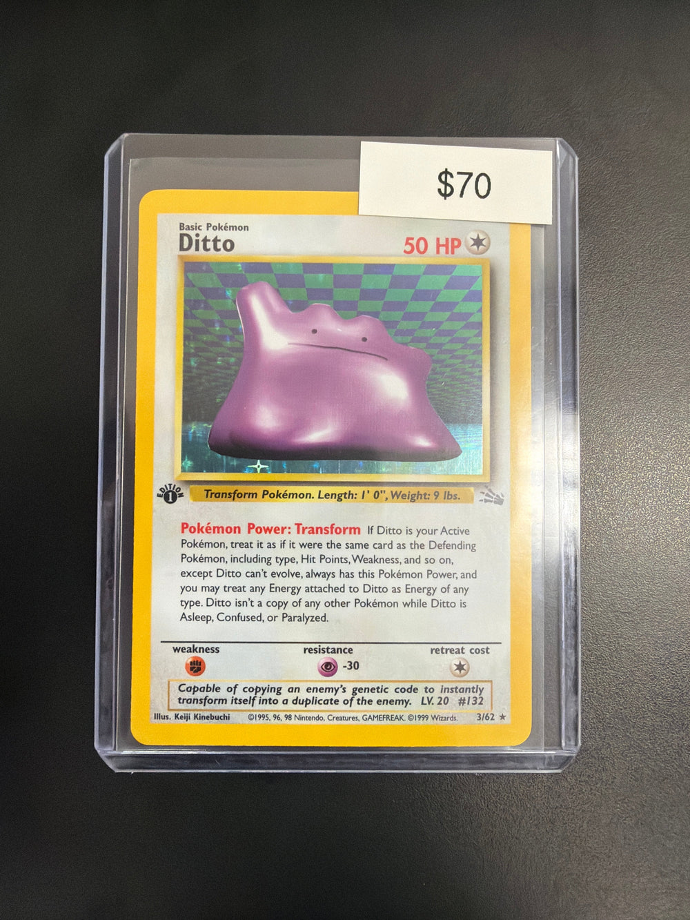 Pokemon Fossil Ditto 3/62 1st Ed. LP