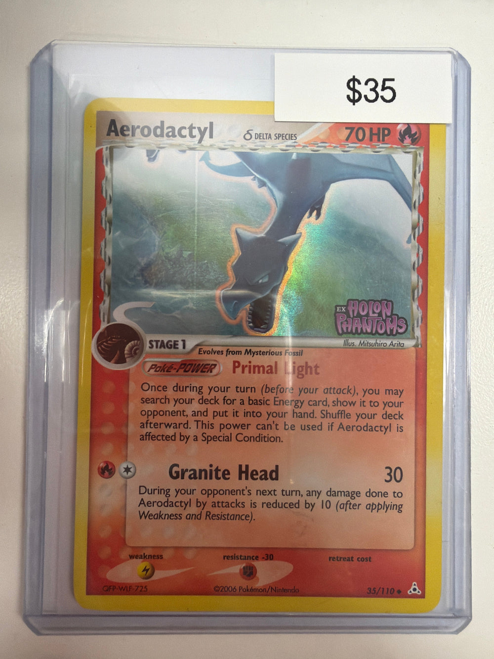 Pokemon Aerodactyl Reverse Stamp 35/110