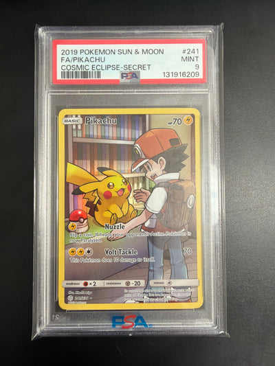 Pokemon Cosmic Eclipse Pikachu Secret #241 PSA 9