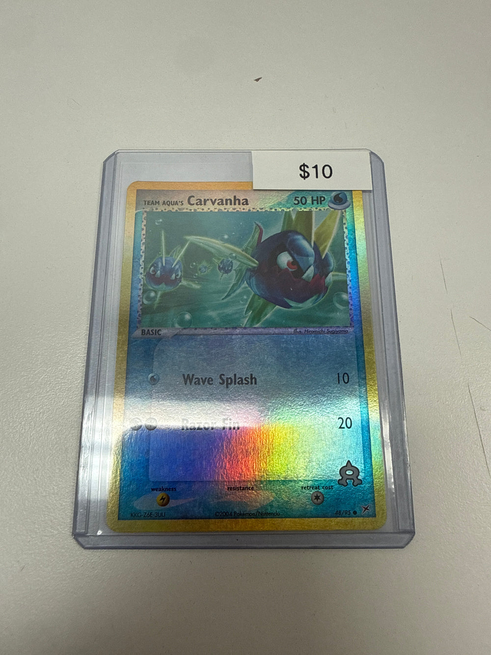 Pokemon Reverse Holo Team Aqua’s Carvanha #48/95
