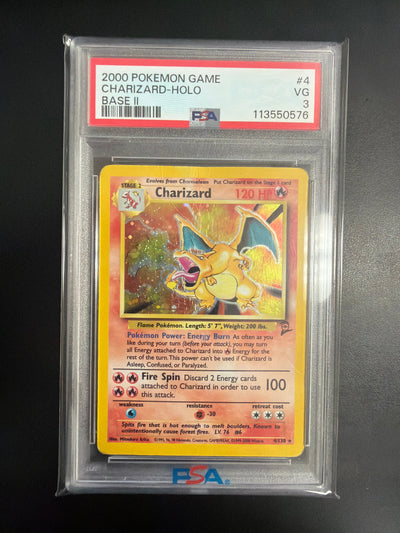 Pokemon Base Set 2 Charizard #4 PSA 3