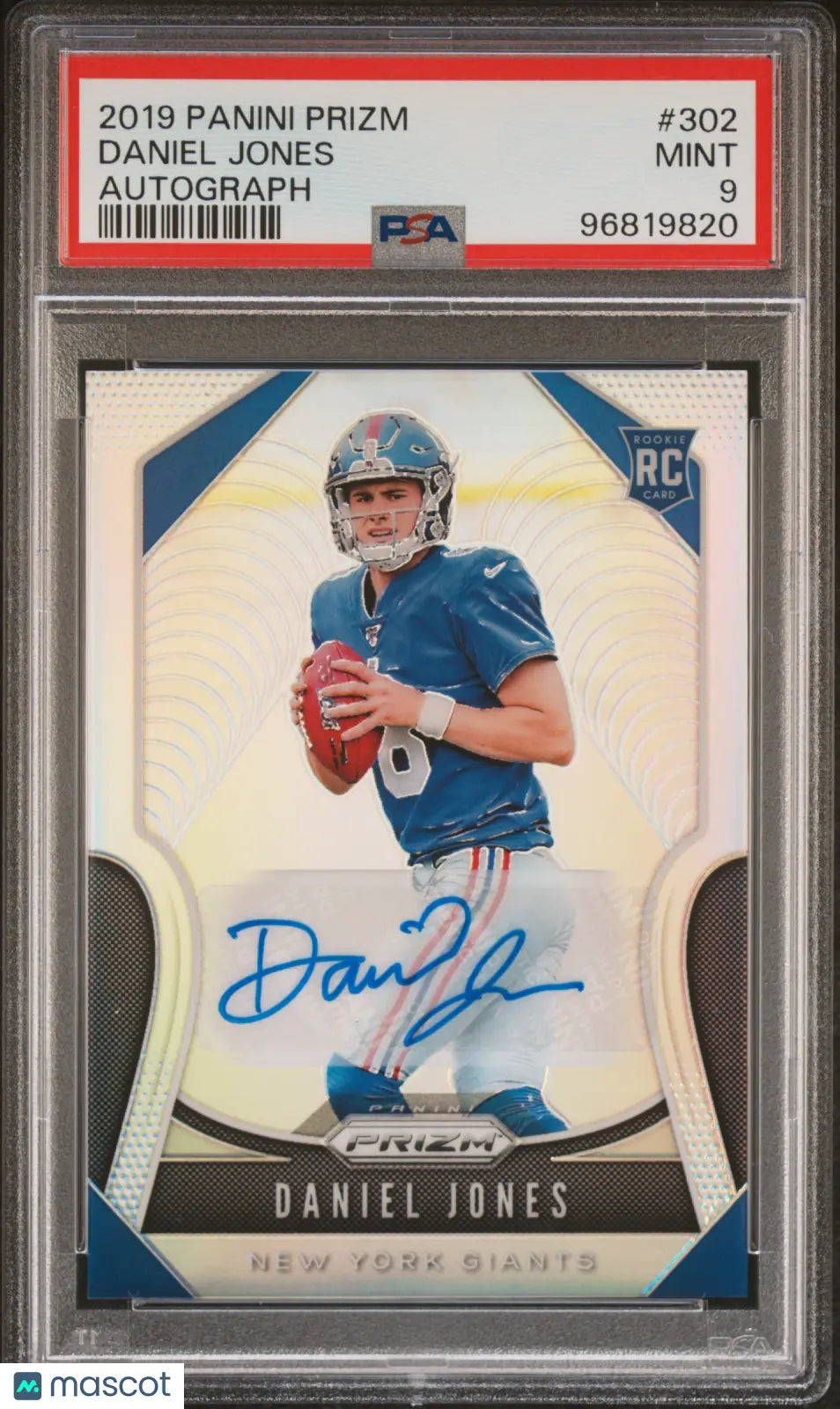 Daniel Jones PSA 9 RC Auto Rookie Autograph 2019 Panini Prizm Silver