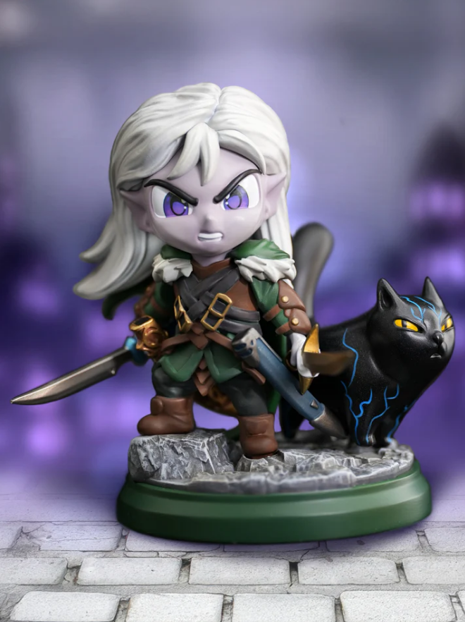 Gatherers' Tavern: Dungeons & Dragons - Drizzt Do'urden with Guenhwyvar ODDY Figure