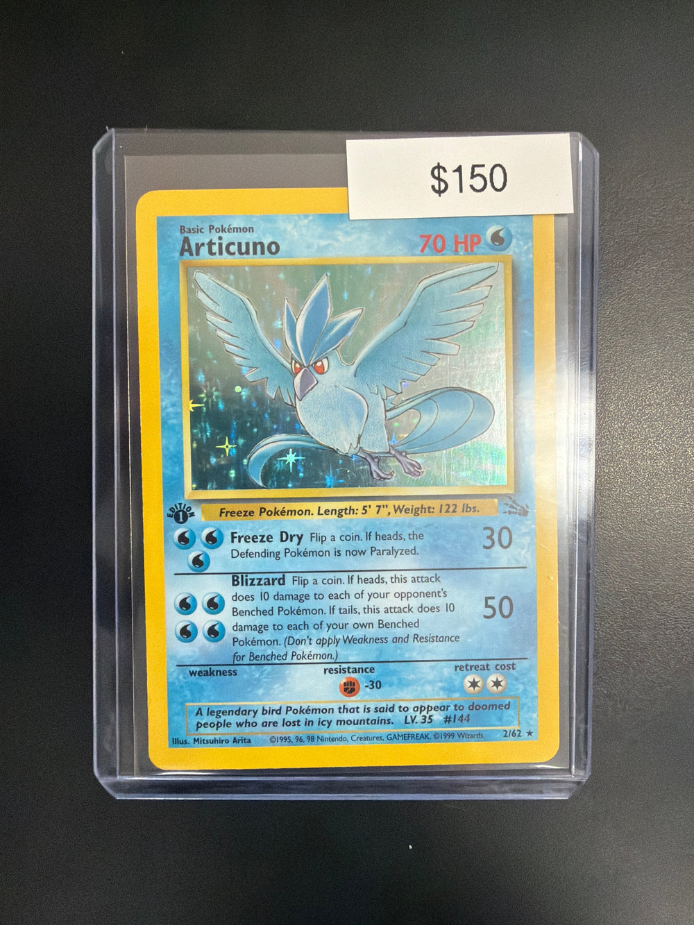 Pokemon Fossil 1st Ed. Articuno #2/62 LP