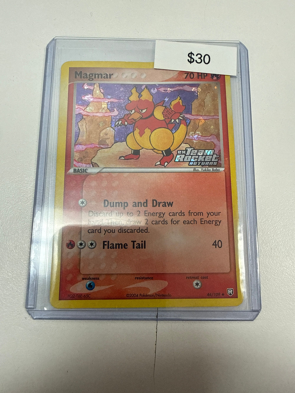 Pokemon Magmar Ex Team Returns Stamped #44/109