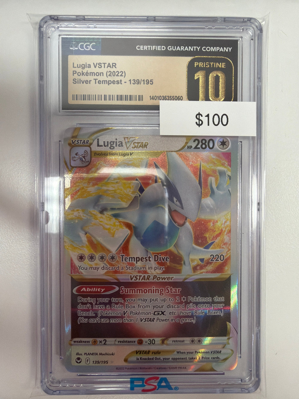 Pokemon Lugia Vstar 139/195 CGC Pristine 10