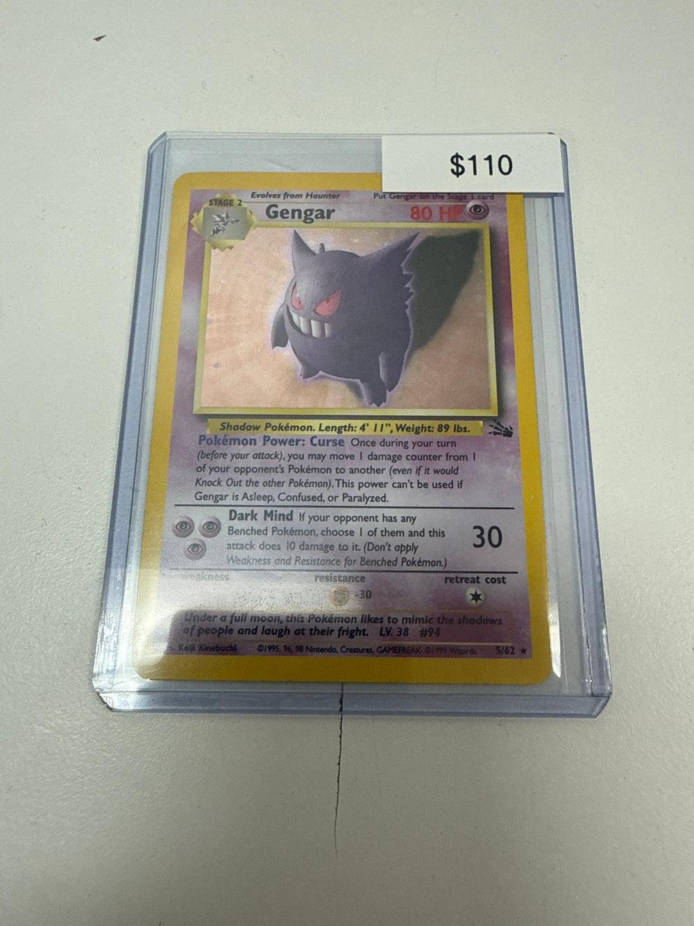 Pokemon Gengar Fossil Holo #5/62