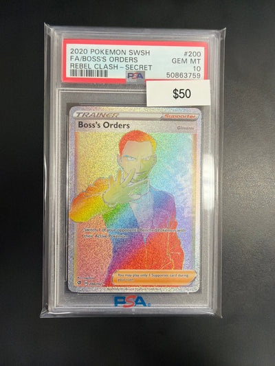 Pokemon Boss Orders Secret #200 PSA 10