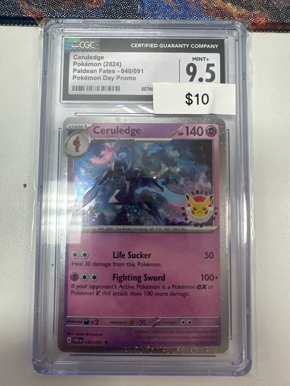 Pokemon Ceruledge 040/091 Pokemon Day Stamp CGC 9.5
