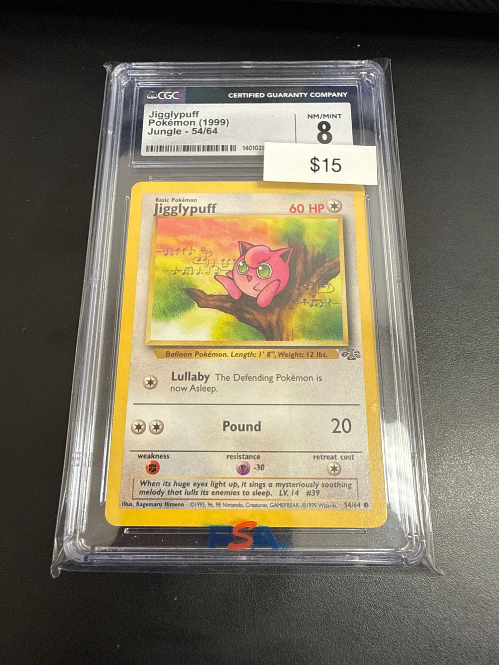 Pokemon Jugglypuff Non-Holo #54/64 CGC 8
