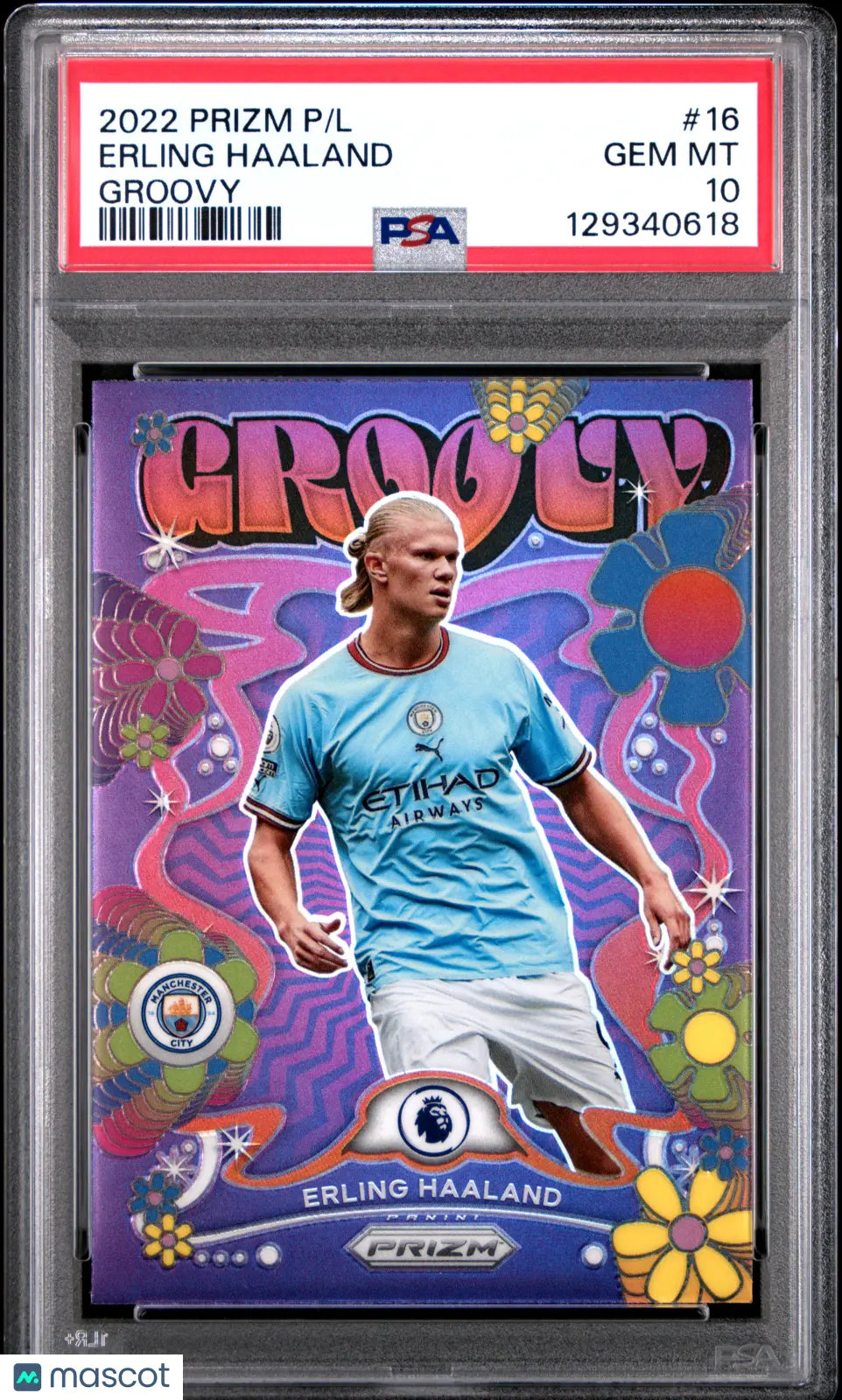 Erling Haaland #16 PSA 10 2022-23 Panini Prizm Premier League Groovy