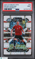Erling Haaland #93 White Sparkle PSA 9 2023-24 Panini Select FIFA