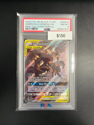 Pokemon Umbreon & Darkrai GX #SM241 PSA 8