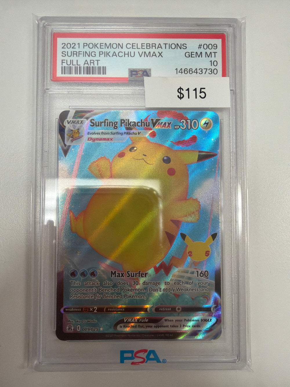 Pokemon Surfing Pikachu Vmax 009/025 PSA 10