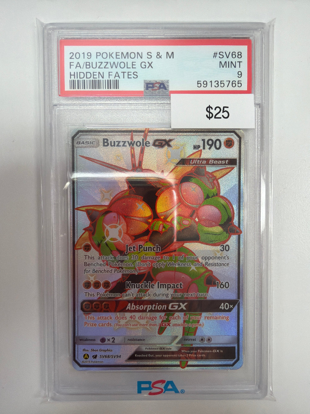 Pokemon Buzzwole GX SV68/SV94 PSA 9