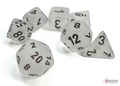 Chessex: Frosted Clear/Black 7-Die Set