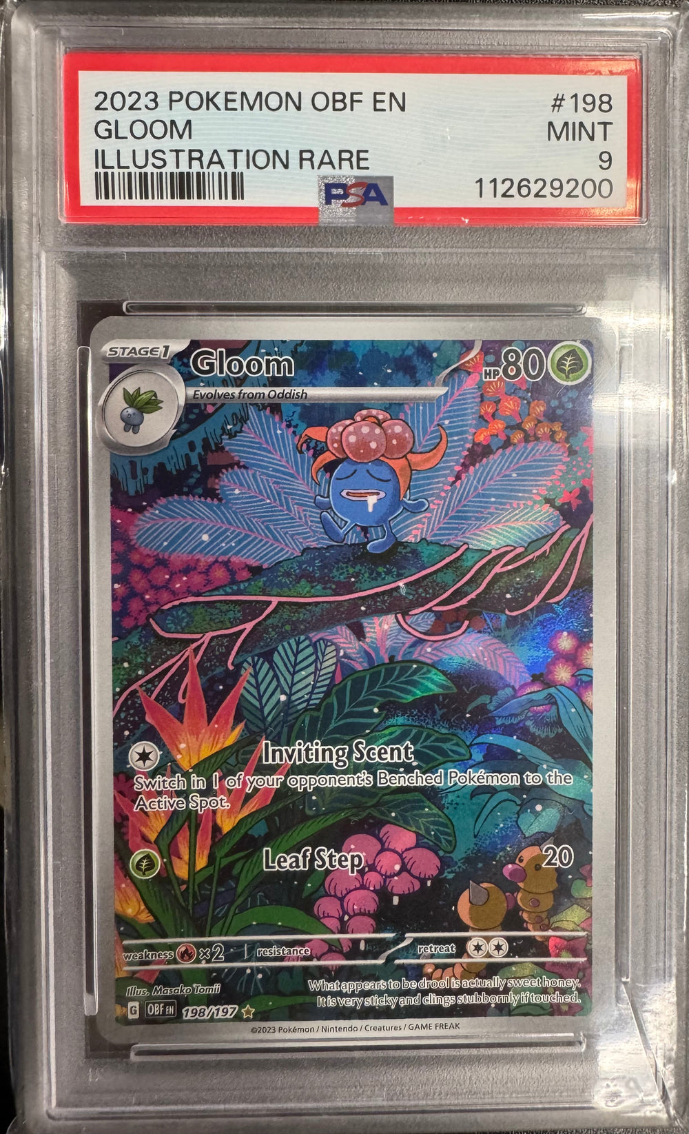 GLOOM ILLUSTRATION RARE 2023 POKEMON OBF EN-OBSIDIAN FLAMES PSA MINT 9