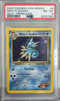 2000 POKEMON GYM HEROES #9 MISTY'S SEADRA HOLO-PRERELEASE PSA 8
