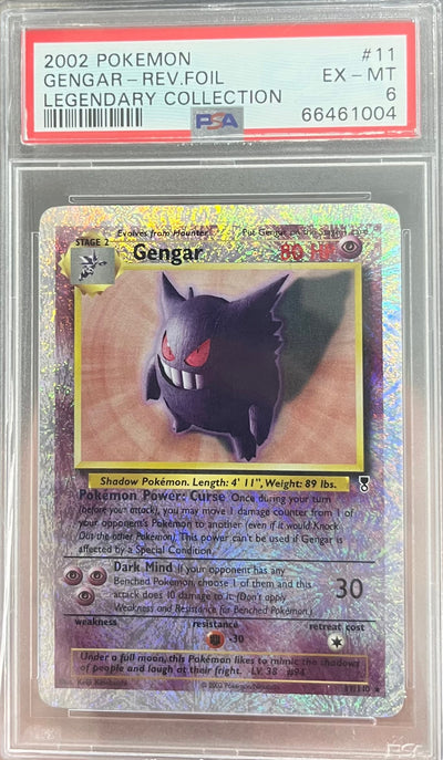 2002 POKEMON LEGENDARY COLLECTION #11 GENGAR-REV.FOIL LEGENDARY COLLECTION PSA 6