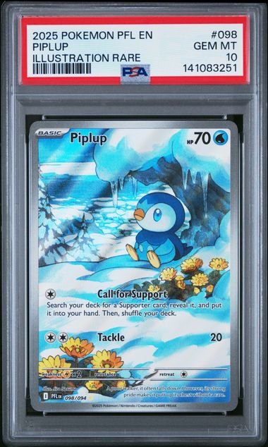 2025 POKEMON PHANTASMAL FLAMES PIPLUP #098 PSA 10