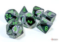Chessex: Gemini Black-Grey/Green 7-Die Set