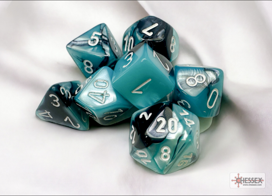 Chessex: Gemini Black-Shell/White 7-Die Set