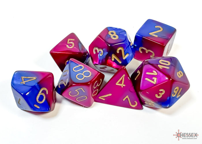 Chessex: Gemini Blue-Purple/Gold 7-Die Set