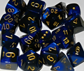 Chessex: Gemini Blue/Gold 7-Die Set