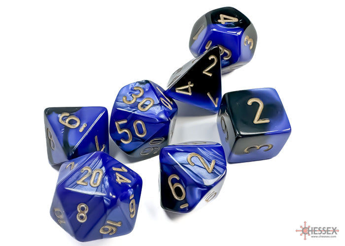 Chessex: Gemini Blue/Gold 7-Die Set