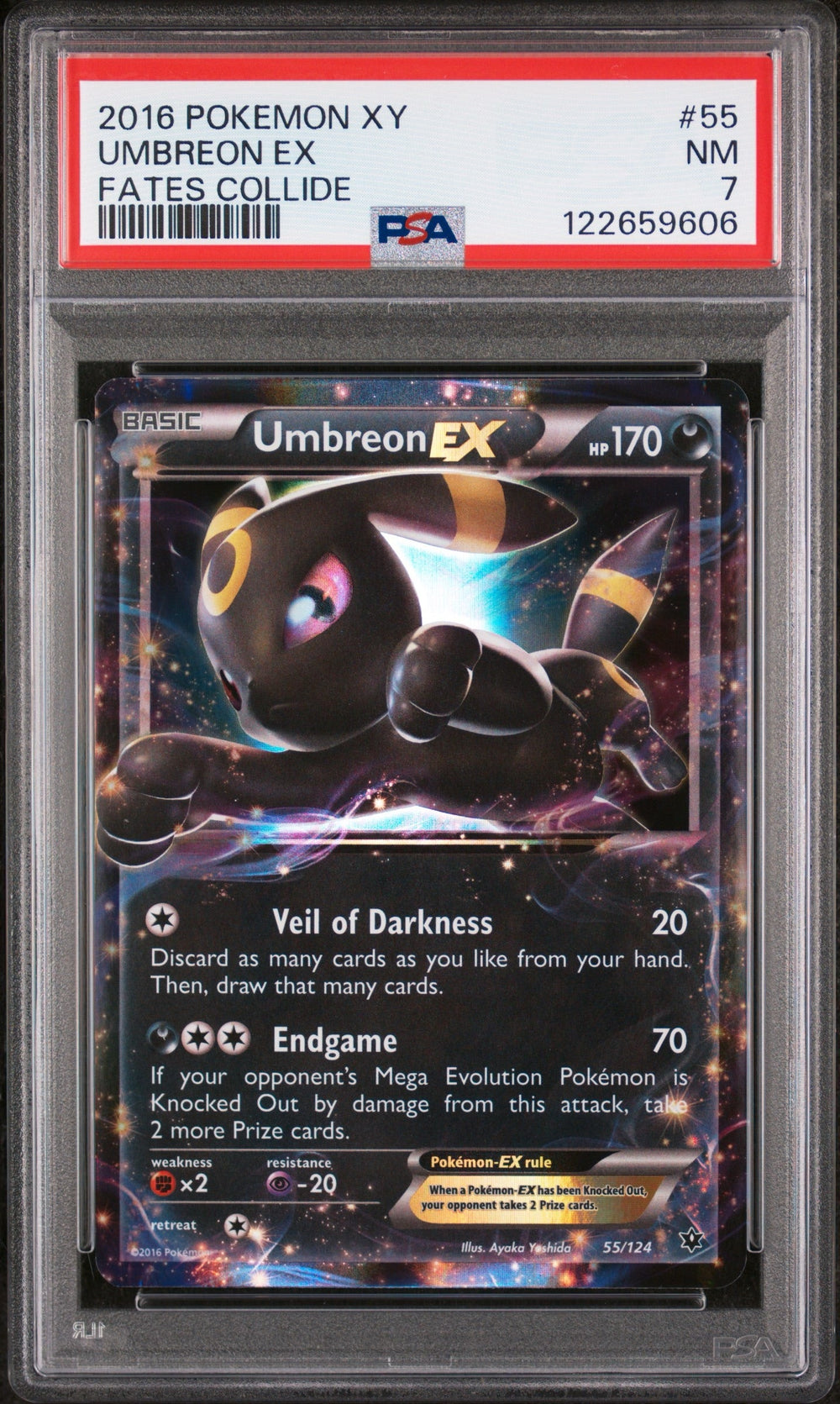 2016 POKEMON XY FATES COLLIDE UMBREON EX #55 PSA 7