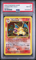 2000 POKEMON GAME BASE II #4 CHARIZARD-HOLO BASE II PSA 8