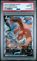 2022 POKEMON SWORD & SHIELD BRILLIANT STARS #154 FA/CHARIZARD V BRILLIANT STARS PSA 10