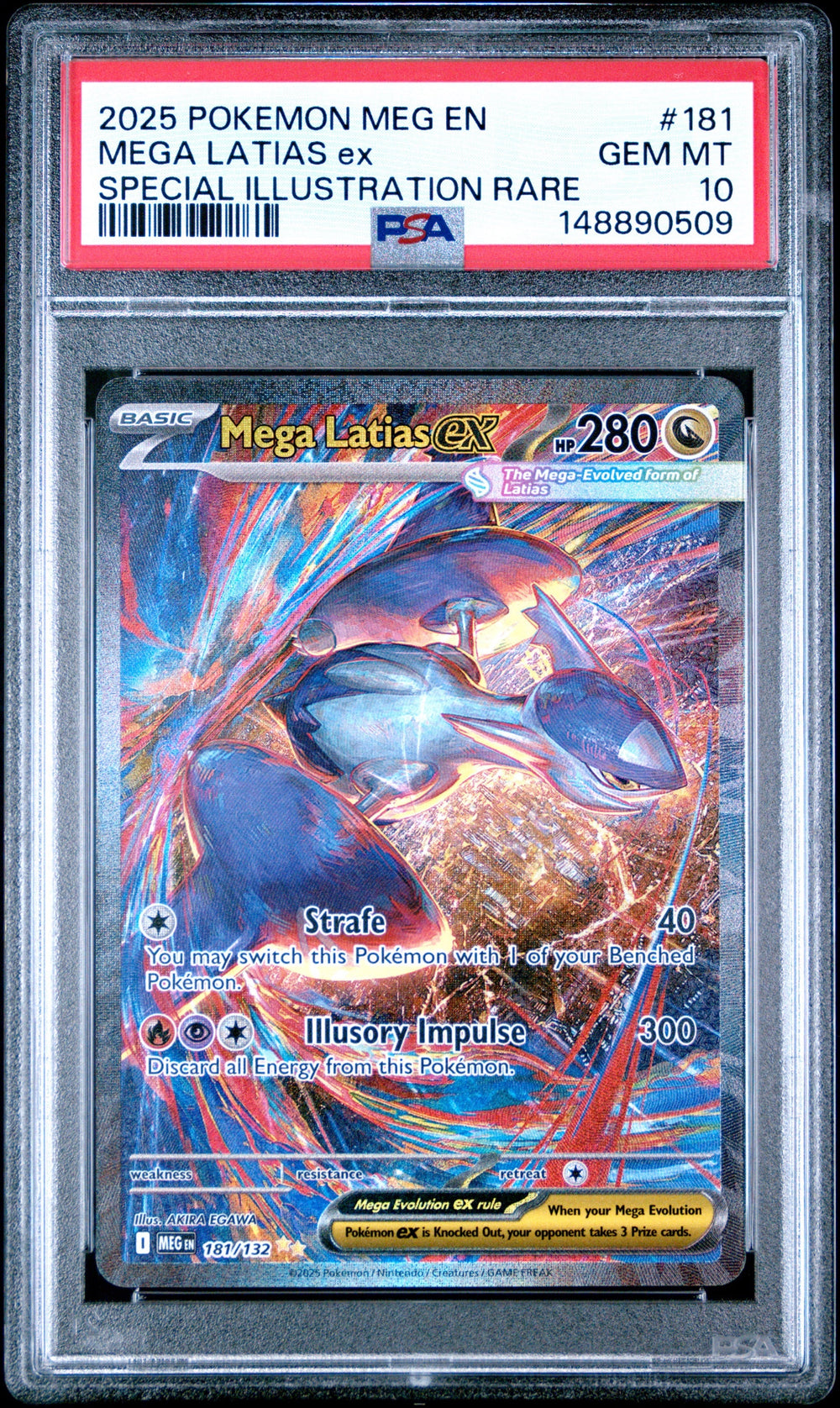 2025 POKEMON MEG EN-MEGA EVOLUTION #181 MEGA LATIAS EX SPECIAL ILLUSTRATION RARE PSA 10