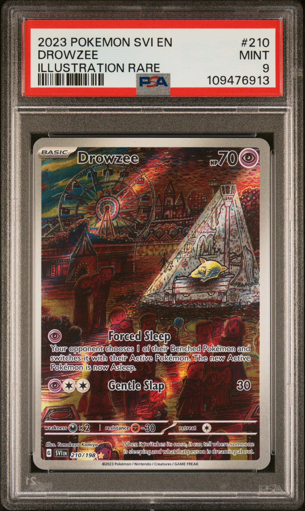 2023 POKEMON SVI EN-SCARLET & VIOLET #210 DROWZEE ILLUSTRATION RARE PSA 9