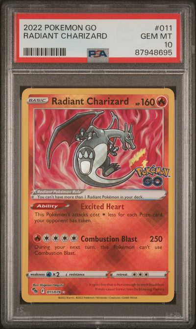 2022 POKEMON GO #011 RADIANT CHARIZARD PSA 10