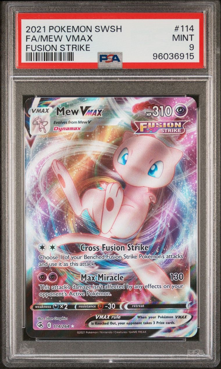 2021 Pokemon SWSH Mew Vmax #114 PSA 9