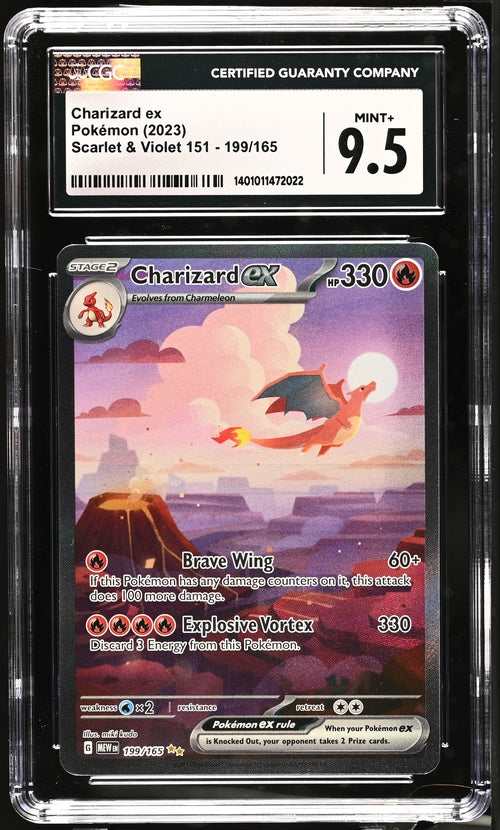 2023 Pokemon 151 - Charizard 199 ex - Special Illustration Rare - CGC 9.5 Graded Card