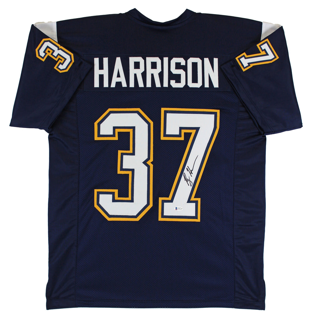 Rodney Harrison Authentic Signed Navy Blue Pro Style Jersey BAS Witnessed