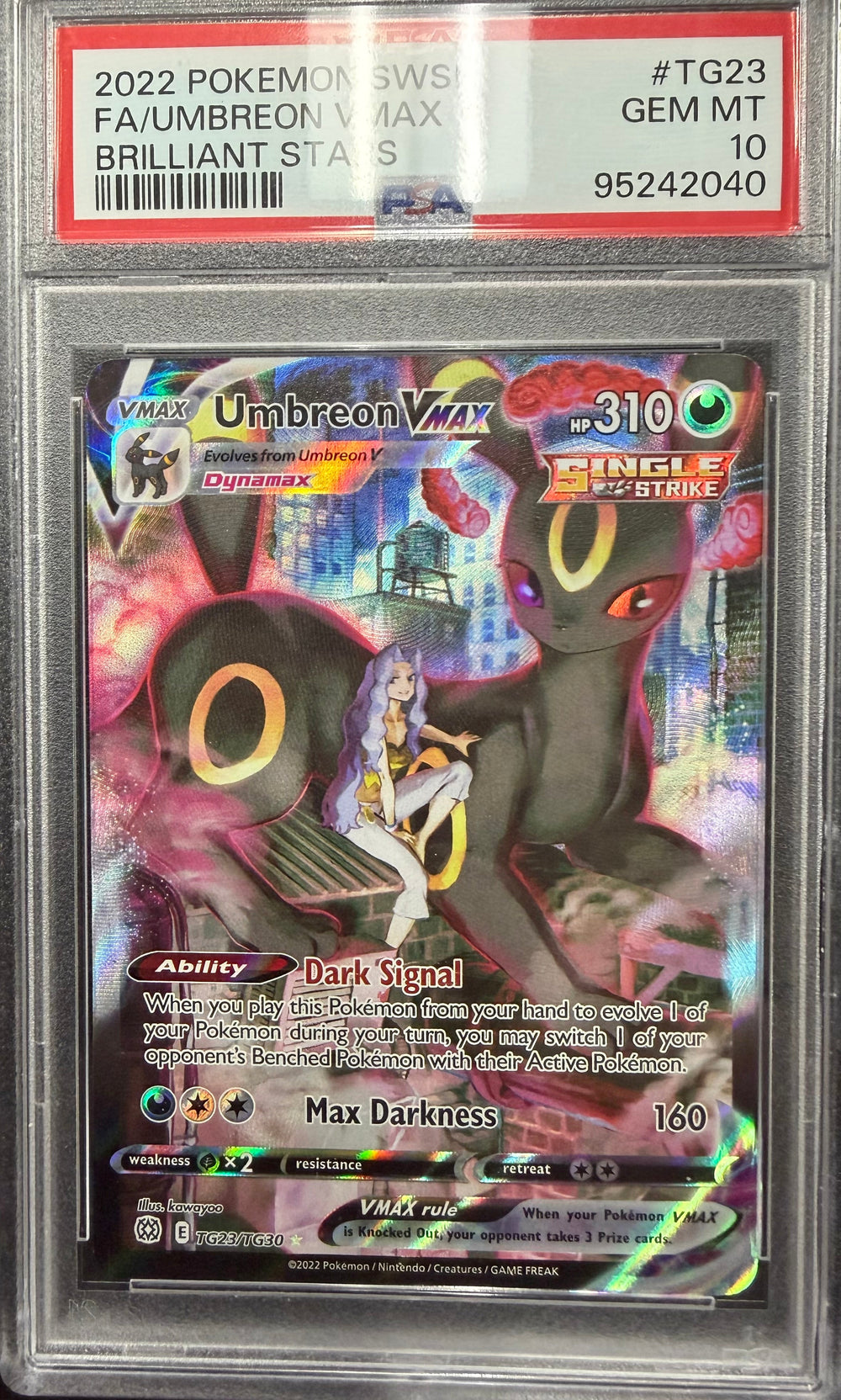 2022 Pokemon SWSH FA/Umbreon VMAX Brilliant Stars - PSA 10